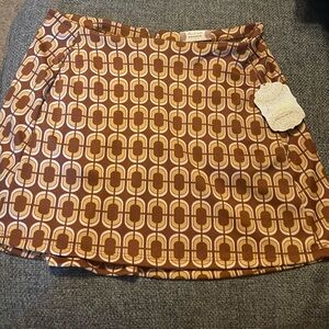 Altar'd State Brown Patterned Skater Skirt MCM
